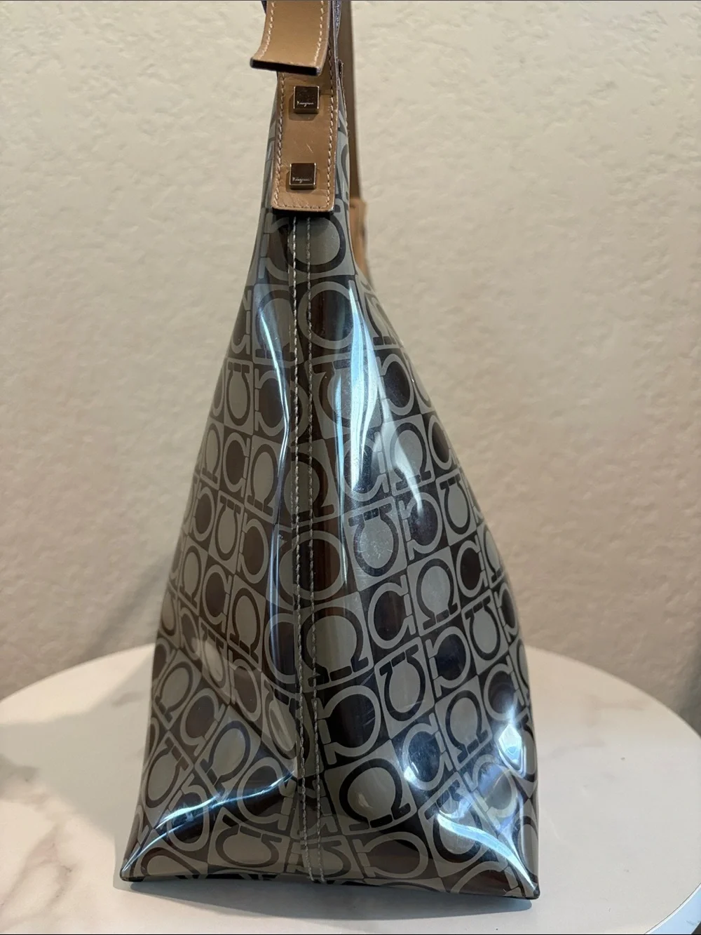 Salvatore Ferragamo translucent Gancini monogram vinyl/PVC hobo shoulder bag